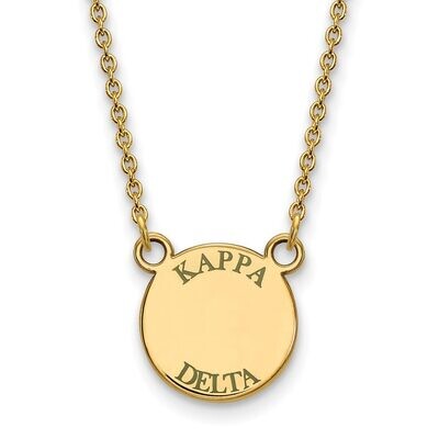 Kappa Delta Extra Small Enameled Pendant with 18 Inch Chain Gold-plated Silver GP014KD-18, MPN: GP0…