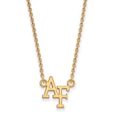 United States Air Force Academy Small Pendant with Chain Necklace Gold-plated Silver GP011USA-18, M…