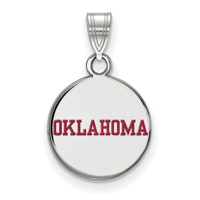 University of Oklahoma Small Enamel Disc Pendant Sterling Silver SS052UOK, MPN: SS052UOK, 886774764…