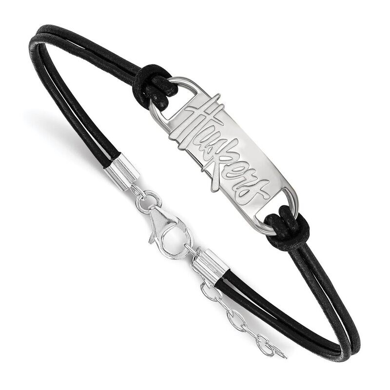 University of Nebraska Small Leather Bracelet Sterling Silver SS062UNE-7, MPN: SS062UNE-7, 88677471…