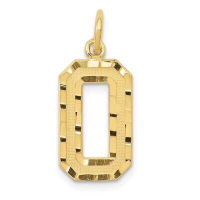 Diamond-Cut Number 0 Charm 10k Gold Casted Medium 10MN00, MPN: 10MN00,
