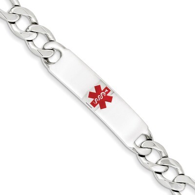 8.5 Inch Medical Figaro Anchor Link ID Bracelet Sterling Silver Polished XSM173-8.5, MPN: XSM173-8.…