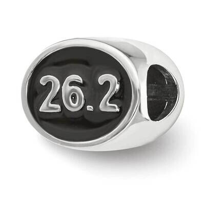 Black Enameled Marathon Bead Sterling Silver QRS4040, MPN: QRS4040,