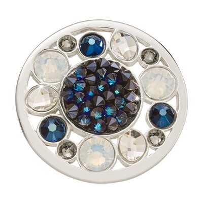 Nikki Lissoni Blue Rock Crystal Fantasy Silver-Plated 33mm Coin C1556SM, MPN: C1556SM, 8718819234463