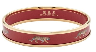 Halcyon Days 1cm Tiger Red Gold Medium Bangle Bracelet PBMWT0610GM, MPN: PBMWT0610GM,