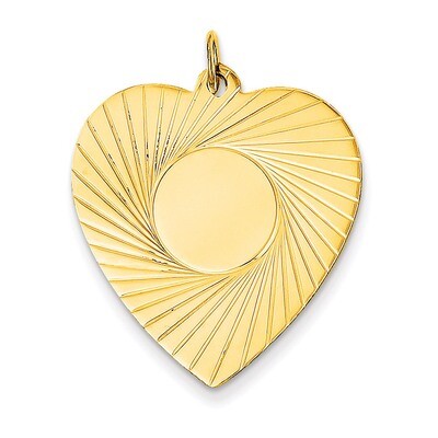 Etched .018 Gauge Engravable Heart Disc Charm 14k Gold XM213/18, MPN: XM213/18, 883957860497