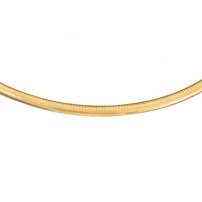 Leslie&#39;s 8mm Lightweight Domed Omega Necklace 18 Inch 14k Gold HB-1068-18, MPN: 1068-18, 1911017427…
