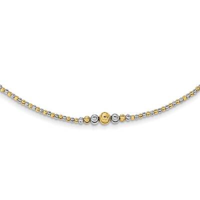 Diamond-Cut Beaded 17 Inch Necklace 14k Two-Tone Gold Polished SF2931-17, MPN: SF2931-17, 883957932…