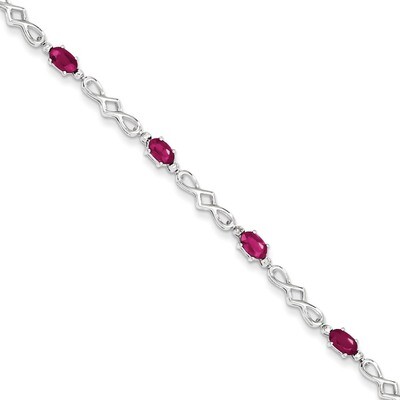 African Ruby and Diamond Bracelet Sterling Silver QX860R, MPN: QX860R, 883957409993