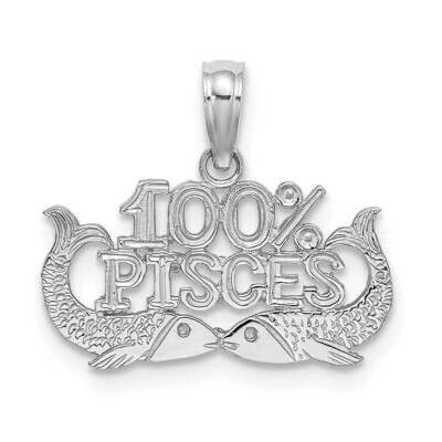 100% Pisces Charm 14k White Gold D4065W, MPN: D4065W, 196904070659