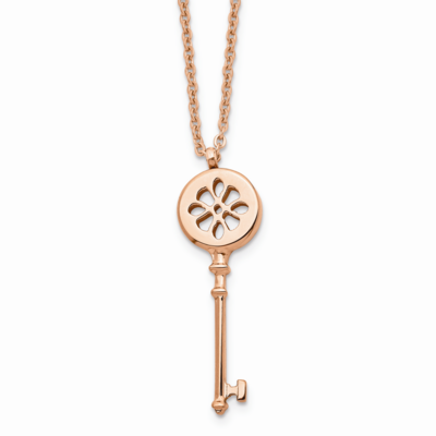 Rose IP-plated Key 18.25 Inch Necklace Stainless Steel Polished SRN2176-17.75 by Chisel, MPN: SRN21…