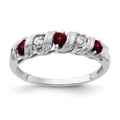 2.75mm Garnet Aa Diamond Ring 14k White Gold Y4719GA/AA, MPN: Y4719GA_AA, 883957601007