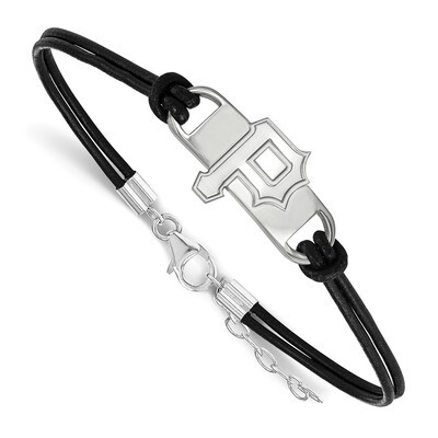 Pittsburgh Pirates Small Center Leather Bracelet Sterling Silver SS027PIR-7, MPN: SS027PIR-7, 19110…