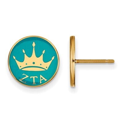 Zeta Tau Alpha Enameled Post Earrings Gold-plated Silver GP046ZTA, MPN: GP046ZTA, 886774945569