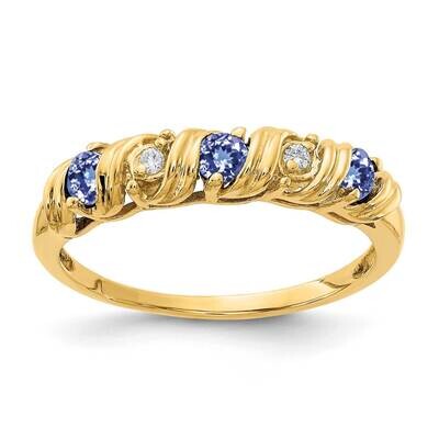 2.75mm Tanzanite Aa Diamond Ring 14k Gold Y4718T/AA, MPN: Y4718T_AA, 883957594644