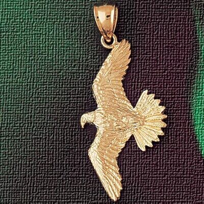 Dazzlers Jewelry Flying Eagle Pendant Necklace Charm Bracelet in Yellow, White or Rose Gold 2839, M…