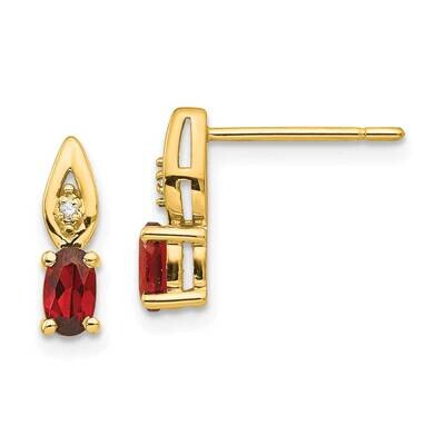 Garnet Diamond Earring 14k Gold XBS586, MPN: XBS586, 191101801075
