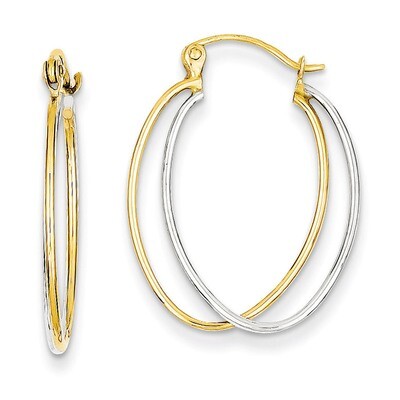 Hoop Earrings 14k Two-tone Gold TF462, MPN: TF462, 883957291369