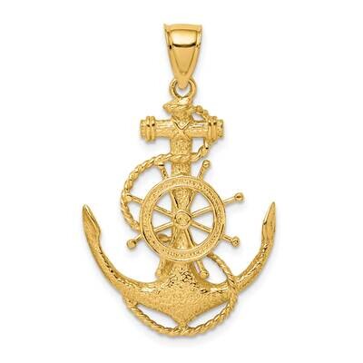 Anchor Wheel Charm 14k Gold 2-D K7641, MPN: K7641, 637218011926