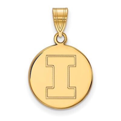 University of Illinois Medium Disc Pendant Gold-plated Silver GP039UIL, MPN: GP039UIL, 886774940335