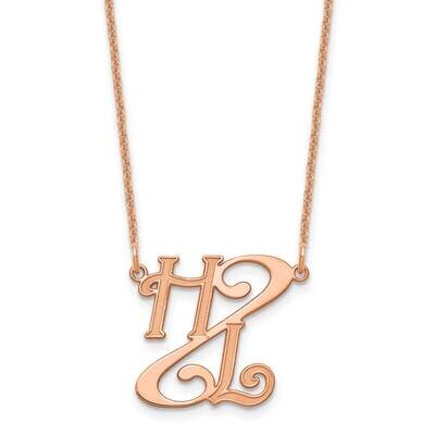 Diagonal Script Initials Necklace 14k Rose Gold XNA905R, MPN: XNA905R,