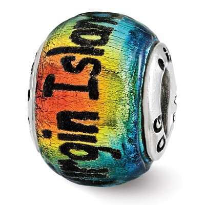 Virgin Islands Orange Dichroic Glass Bead - Sterling Silver QRS3113, MPN: QRS3113, 886774967868