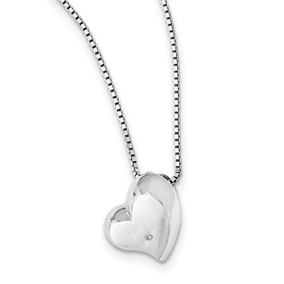 Heart Necklace Diamond Sterling Silver QW304-18, MPN: QW304-18, 886774234274