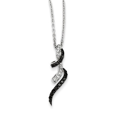 Black &amp; White Diamond Pendant Sterling Silver Rhodium-plated QP3841, MPN: QP3841, 883957028767