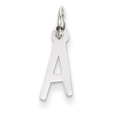 Small Slanted Block Initial A Charm 14k White Gold YC645A, MPN: YC645A, 191101634161