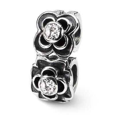 Synthetic Diamond Connector Bead - Sterling Silver QRS141, MPN: QRS141, 883957719801