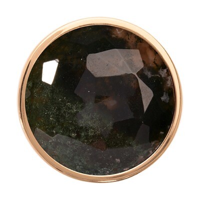 Nikki Lissoni Faceted Moss Agate Gold-Plated 33mm Coin C1316GM, MPN: C1316GM, 8718627468203
