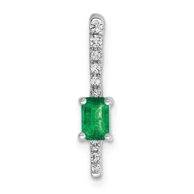 Rectangle Emerald Fancy Chain Slide 14k White Gold Diamond PM3874-EM-008-WA, MPN: PM3874-EM-008-WA,…