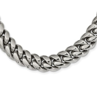 24 Inch Curb Chain Necklace Stainless Steel Polished SRN2529-24 by Chisel, MPN: SRN2529-24, 1911016…