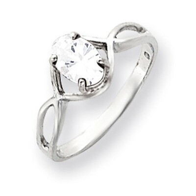 Cubic Zirconia Ring 14k white Gold 7x5mm Oval Y4645CZ Diamond, MPN: Y4645CZ, 883957566092