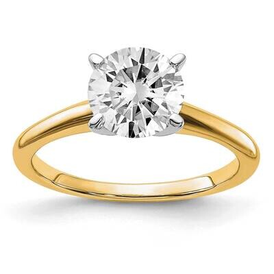 1 3/4ct. G H I True Light Round Moissanite Solitaire Ring 14k Two Tone Gold RM5965R-175-6MT, MPN: R…