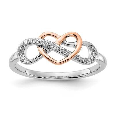 10k Gold Two Tone Diamond Infinity with Heart Ring RLD4197-0WS43