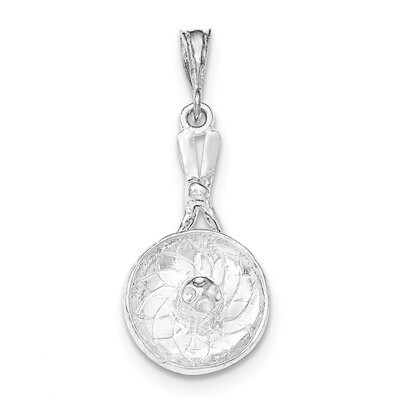 Polished &amp; Textured Sombrero Pendant Sterling Silver QC8954