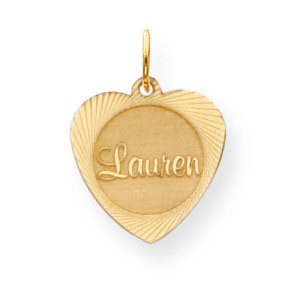 Heart Disc Nameplate 14k Gold XNA104Y, MPN: XNA104Y, 191101541025