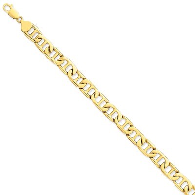 8.75mm Solid Hand-Polished Anchor Link Bracelet 7 Inch 14k Gold FL446-7, MPN: FL446-7, 883957430874