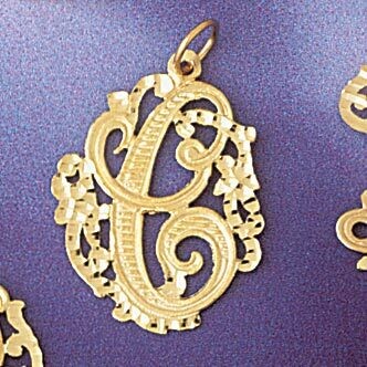Dazzlers Jewelry Initial C Pendant Necklace Charm Bracelet in Yellow, White or Rose Gold 9557c, MPN…
