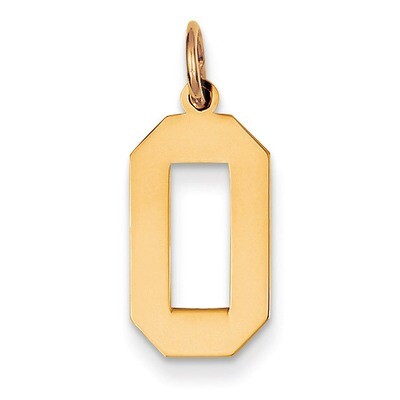 Medium Polished Number 0 Charm 14k Gold LM00, MPN: LM00, 886774101927