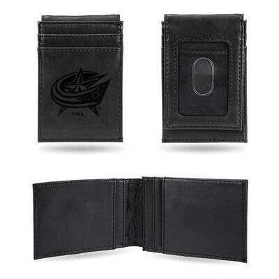NHL Columbus Blue Jackets Black Faux Leather Front Pocket Wallet GC7578, MPN: GC7578, 767345896704