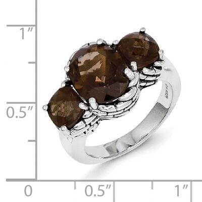 Smokey Quartz Ring Sterling Silver QTC93, MPN: QTC93, 742323129364