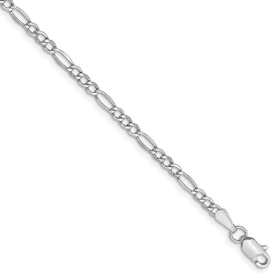 9 Inch 14k 2.5mm White Gold Semi-Solid Figaro Chain 14k White Gold BC119-9, MPN: BC119-9, 191101833…