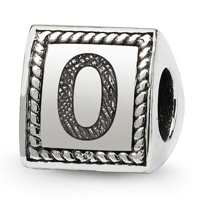 Number 0 Triangle Block Bead - Sterling Silver QRS1429N0, MPN: QRS1429N0, 883957304649