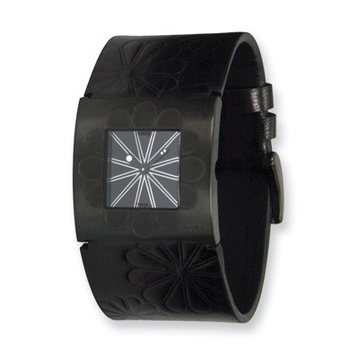 Moog Petals Black Dial Leather Strap Watch - Fashionista, MPN: XWA4134,