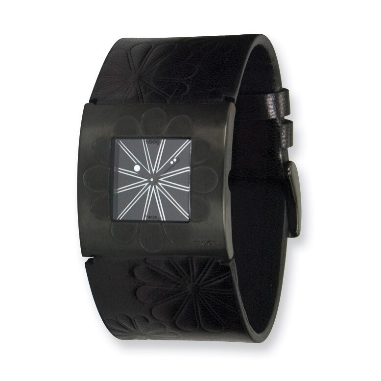 Moog Petals Black Dial Leather Strap Watch - Fashionista