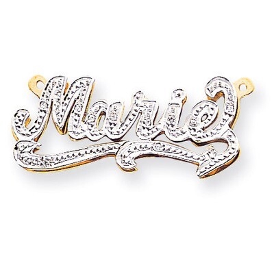 3-Dimensional Diamond Nameplate Pendant 14k Gold XNA44, MPN: XNA44, 191101542787
