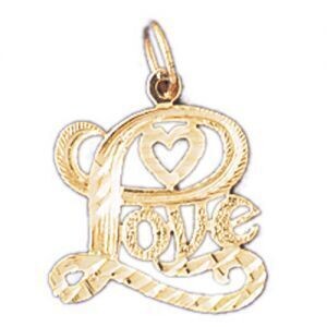 Dazzlers Jewelry Love Pendant Necklace Charm Bracelet in Yellow, White or Rose Gold 10218, MPN: DZ-…