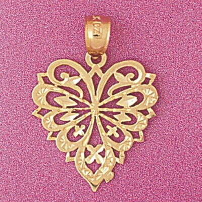 Dazzlers Jewelry Heart Pendant Necklace Charm Bracelet in Yellow, White or Rose Gold 3813, MPN: DZ-…
